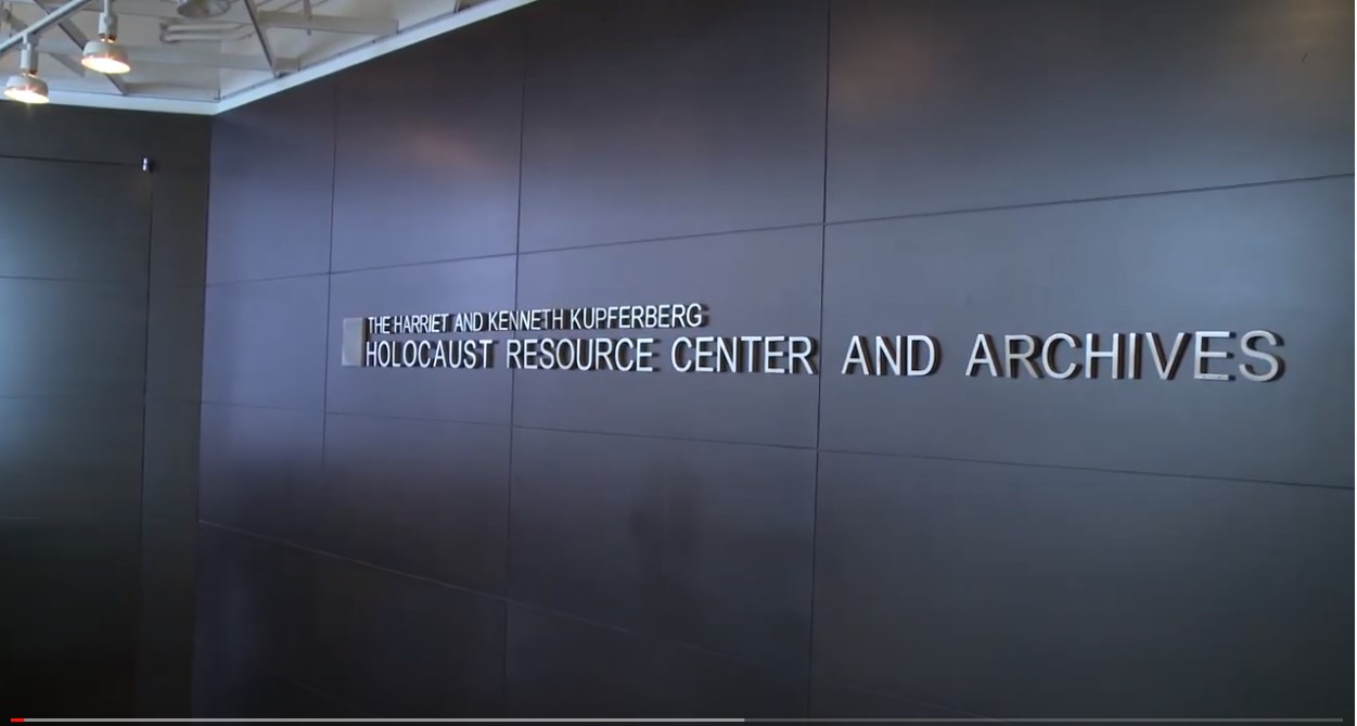 Front Entrance Sign to KHC displaying Holocaust Resource Center and Archives
