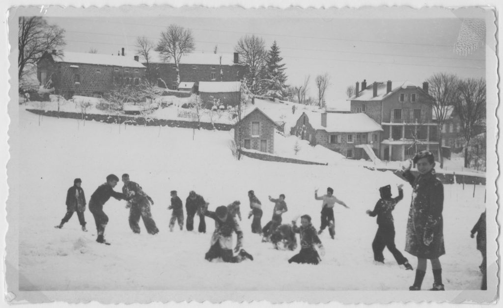 Children playing in the snow