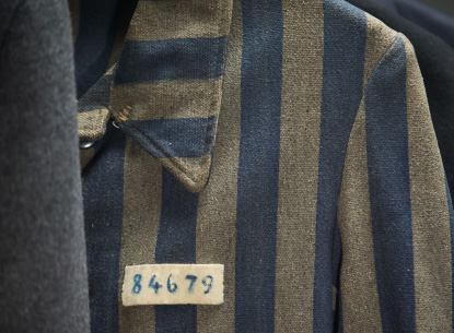 Concentration camp uniform with prisoner number featured in the KHC's exhibition, 